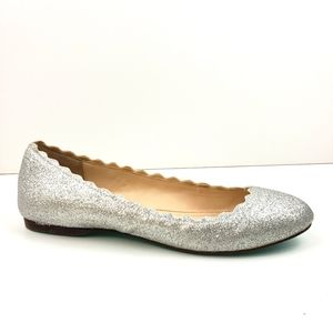 Betsey Johnson Silver Glitter Dance Flats